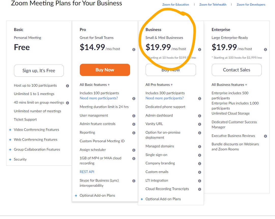 zoom meeting free plan